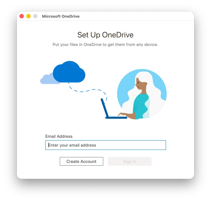 A onedrive popup on macOS