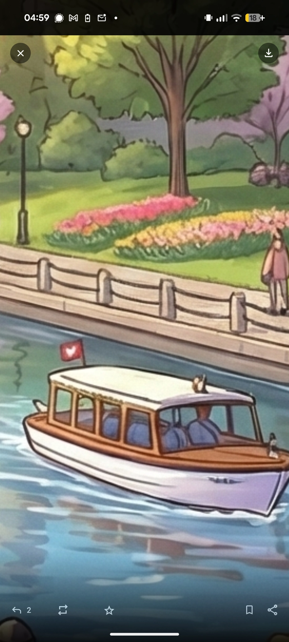 Crop showing a boat, with no people inside